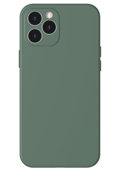 Liquid Silica Gel Apple İphone 12 Pro Max 6.7 Kılıf Ultra Koruma Silikon Kılıf Wıapıph67Nyt6A Koyu Yeşil