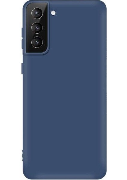 Samsung Galaxy S21 Plus 5G Kılıf Premier Silikon+Full Ekran Koruyucu Lacivert