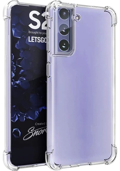Samsung Galaxy S21 5G Kılıf Antishock Koruma Sert Silikon+Full Nano Ekran Şeffaf