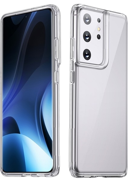 Samsung Galaxy S21 Ultra 5G Kılıf Coss Sert Kapak Şeffaf