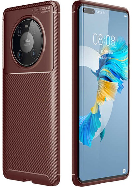 Huawei Mate 40 Pro Kılıf Esnek Tpu Silikon Hng Kahverengi