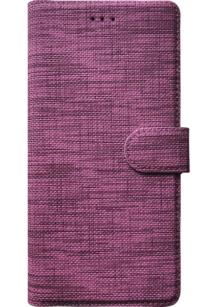 Huawei P Smart 2021 Kılıf Fabric Book Wallet Mor