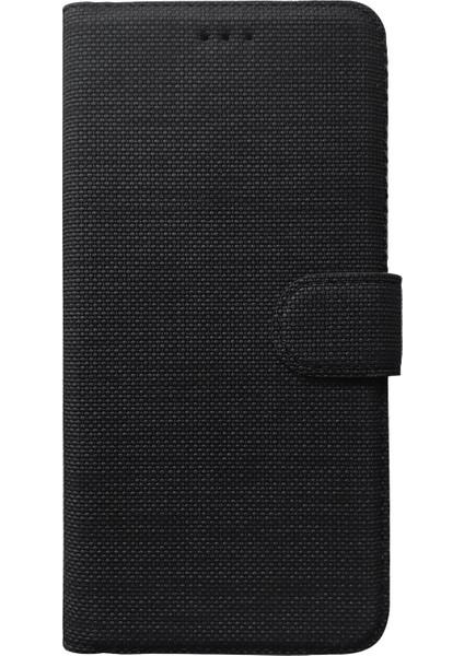 Huawei P Smart 2021 Kılıf Fabric Book Wallet Siyah