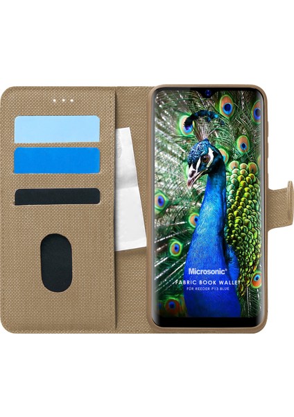Reeder P13 Blue Kılıf Fabric Book Wallet Gold