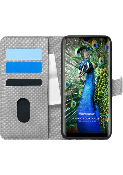 Reeder P13 Blue Kılıf Fabric Book Wallet Gri