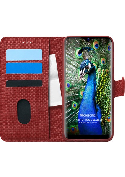 Reeder P13 Blue Kılıf Fabric Book Wallet Kırmızı