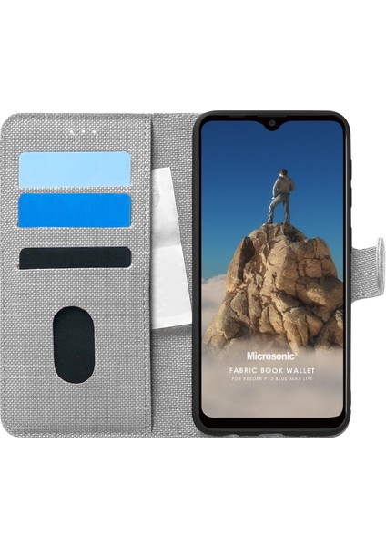 Reeder P13 Blue Max Lite Kılıf Fabric Book Wallet Gri