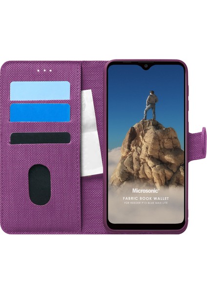 Reeder P13 Blue Max Lite Kılıf Fabric Book Wallet Mor