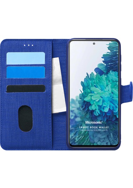 Samsung Galaxy S20 Fe Kılıf Fabric Book Wallet Lacivert