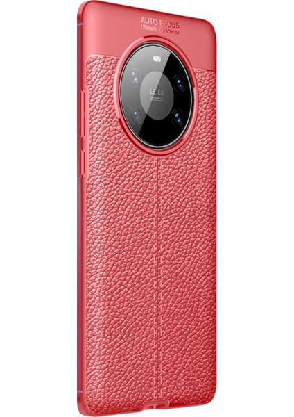 Huawei Mate 40 Pro Kılıf Deri Dokulu Silikon Kırmızı fiyatları