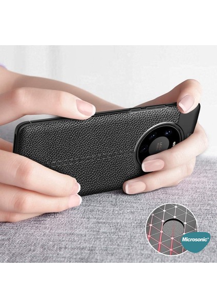 Huawei Mate 40 Pro Kılıf Deri Dokulu Silikon Kırmızı modelleri