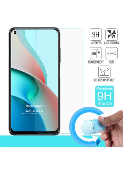 Xiaomi Redmi Note 9 5G Nano Glass Cam Ekran Koruyucu Şeffaf