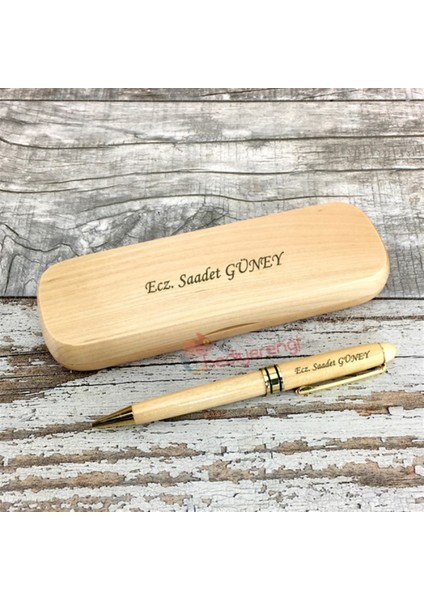 İsme Özel Ahşap Kutulu Ahşap Tükenmez Kalem Seti Model 1 fiyatları