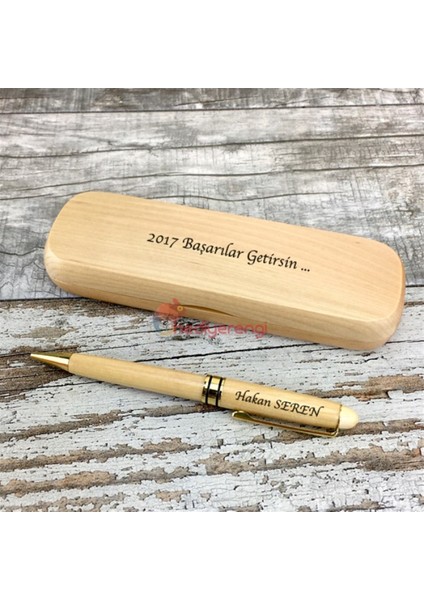İsme Özel Ahşap Kutulu Ahşap Tükenmez Kalem Seti Model 1 fırsatları
