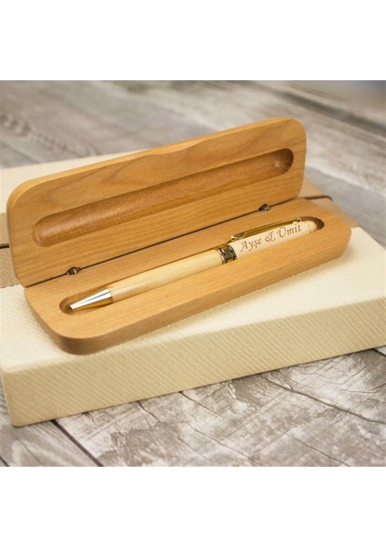 İsme Özel Ahşap Kutulu Lüx Tükenmez Kalem Besmele modelleri