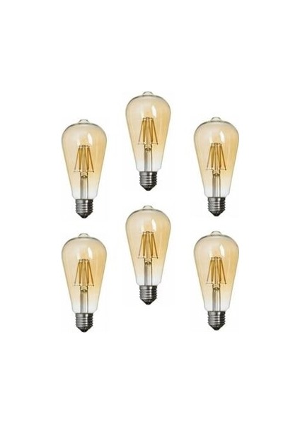 7 W Rustik Led Ampul Sarı 6'lı