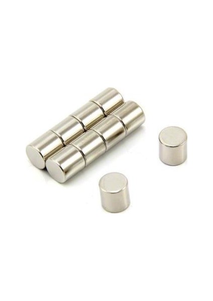 Yuvarlak Neodyum Mıknatıs Güçlü 10x10 mm (10 Adet)