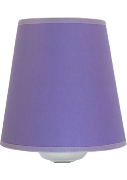 Modern Metal Ayak Konik Kumaş Küçük Abajur-Violet