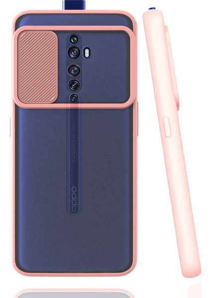 Kilifone - Oppo Reno 2z Uyumlu Kılıf Slayt Sürgülü Arkası Buzlu Lensi Kapak