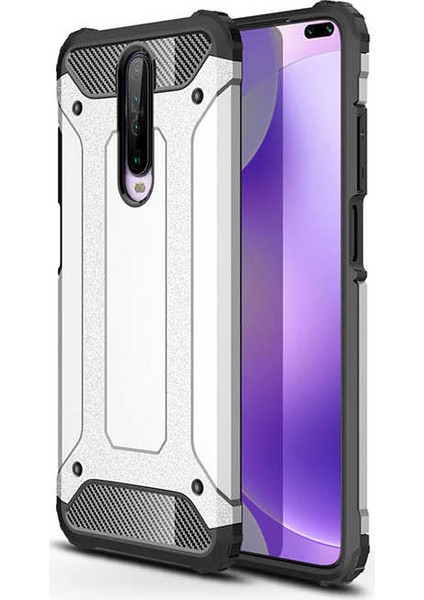 - Xiaomi Poco X2 - Kılıf Çift Katman Zırh Tank Crash Military Kapak - Gri - T16209