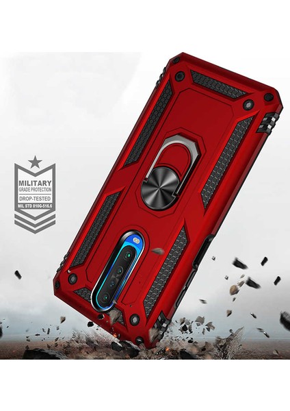 Xiaomi Poco X2 Kılıf Çift Katmanlı Yüzüklü Manyetik Vega Kapak + Cam Ekran Koruyucu Gold fırsatları