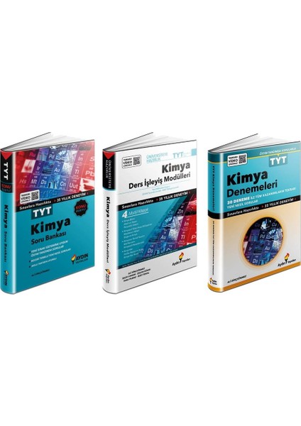 TYT Kimya Soru Bankası Ders İşleyiş Modülleri ve Deneme Seti 3 Kitap