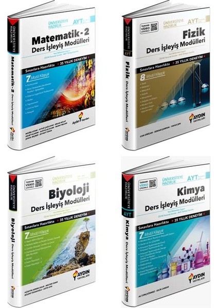 AYT Matematik-Fizik-Kimya-Biyoloji Ders İşleyiş Modülleri Seti 4 Kitap
