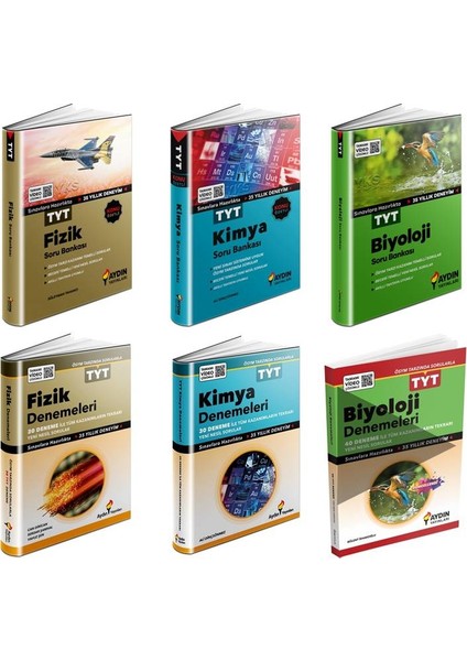 TYT Fizik-Kimya-Biyoloji Soru Bankası ve Deneme Seti 6 Kitap