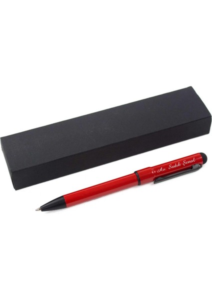 İsme Özel Kutulu Tükenmez Kalem Kırmızı