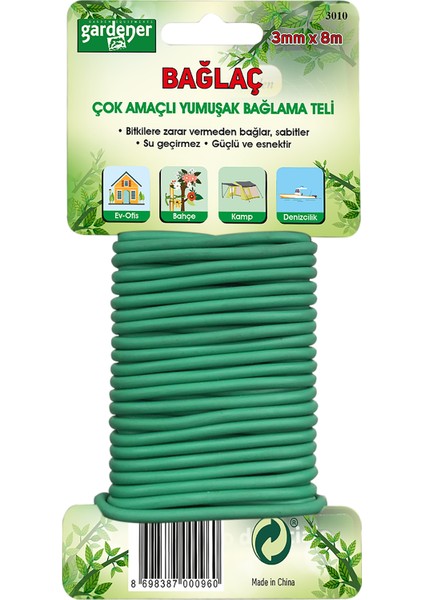 3010 Bağlaç Çok Amaçlı Yumuşak Bağlama Teli - 3mm - 8Mt.