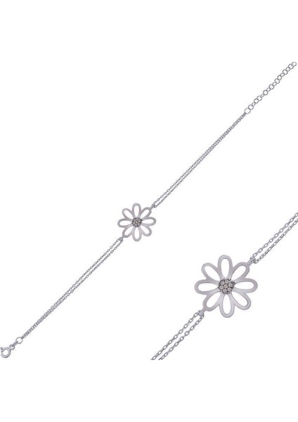 Gümüş Çiçek Kadın Bileklik