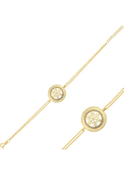 Gümüş Kar Tanesi Kadın Bileklik