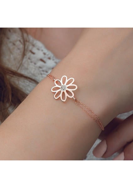 Gümüş Rose Çiçek Kadın Bileklik fiyatları