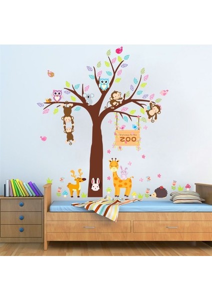 Kt Decoration Ağaç Maymunlar Hayvanlar Çocuk ve Bebek Odası Pvc Duvar Sticker fiyatları