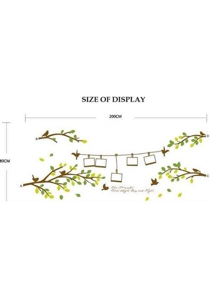 Kt Decoration Ağaç Dalları Kuşlar Resim Fotoğraf Çerçeveli Pvc Duvar Sticker fırsatları