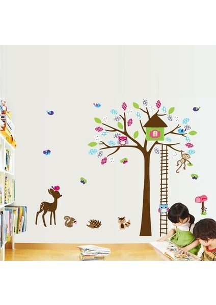 Kt Decoration Çocuk Odası Ağaç Ceylan Pvc Duvar Sticker