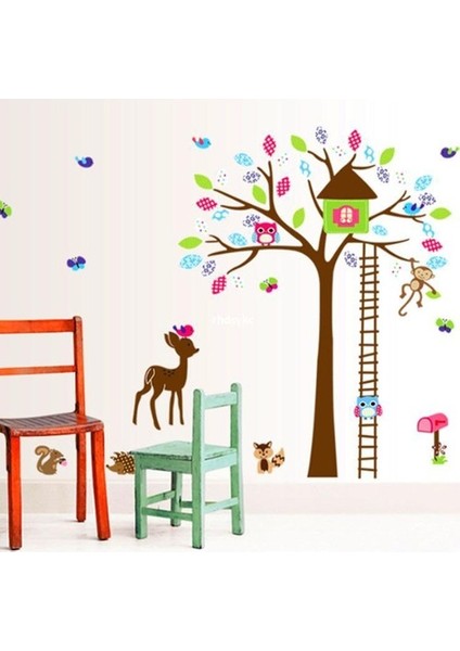 Kt Decoration Çocuk Odası Ağaç Ceylan Pvc Duvar Sticker modelleri