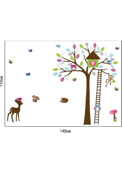 Kt Decoration Çocuk Odası Ağaç Ceylan Pvc Duvar Sticker fırsatları