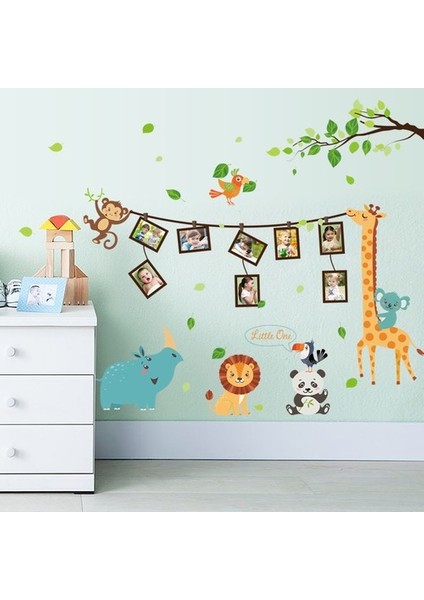 Kt Decoration Bebek ve Çocuk Odası Resim Fotoğraf Çerçeveli Sevimli Hayvanlar Pvc Duvar Sticker