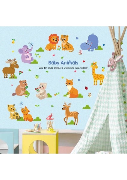 Kt Decoration Bebek ve Çocuk Odası Yavru Hayvanlar Baby Animals Pvc Duvar Sticker fırsatları
