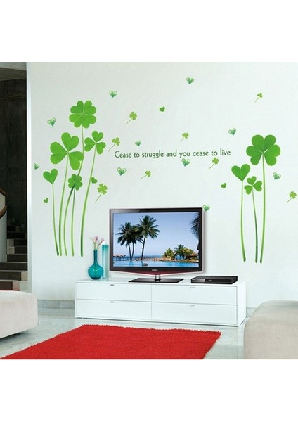 Kt Decoration Dört Yapraklı Yonca Şanslı Pvc Duvar Sticker
