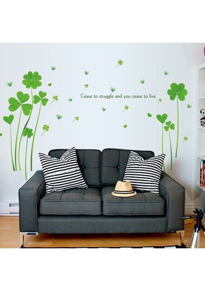 Kt Decoration Dört Yapraklı Yonca Şanslı Pvc Duvar Sticker