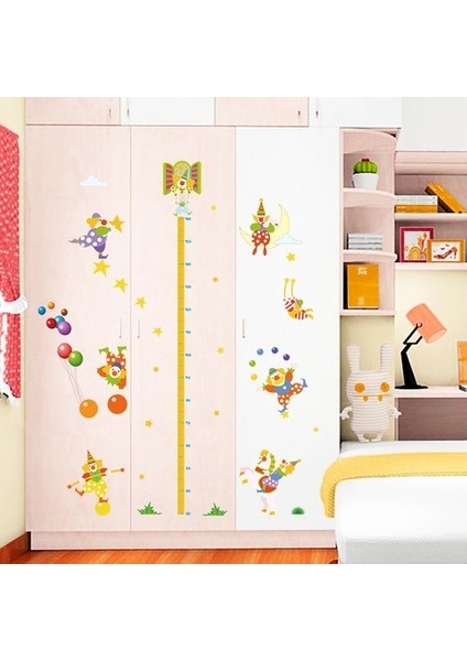 Kt Decoration Boy Ölçer Palyaçolar Bebek ve Çocuk Odası Dekoru Pvc Duvar Çıkartması