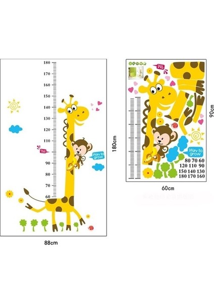 Kt Decoration Çocuk Odası Dekoru Boy Ölçer Gelişim Ölçen Zürafa Xl Duvar Sticker modelleri