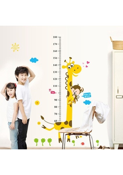Kt Decoration Çocuk Odası Dekoru Boy Ölçer Gelişim Ölçen Zürafa Xl Duvar Sticker fırsatları
