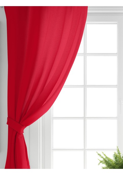 Çift Kanat Kırmızı Renkli Dijital Baskılı Salon Fon Perdesi fiyatları