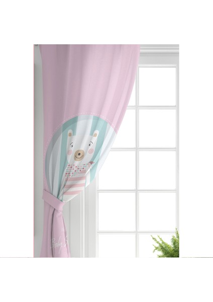Çift Kanat Welcome Baby Shower Temalı Sevimli Ayıcık Çocuk Odası Fon Perde fiyatları