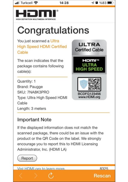 3 Metre Ultra Sertifikalı Hdmi 2.1 Kablo - 8K@60Hz, 4K@120Hz, 4K@60Hz, eARC, HDCP 2.2, D-HDR, Dolby Vision, Dolby Atmos fiyatları