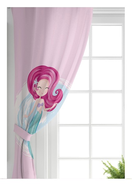 Tek Kanat Pembe Zeminde Unicorn At Desenli Çocuk Odası Fon Perde fiyatları