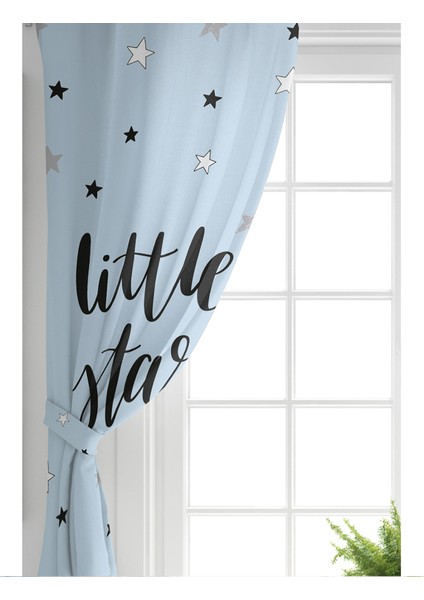 Tek Kanat Pembe Zeminde Little Star Yıldız Tasarımlı Bebek Odası Fon Perde fiyatları